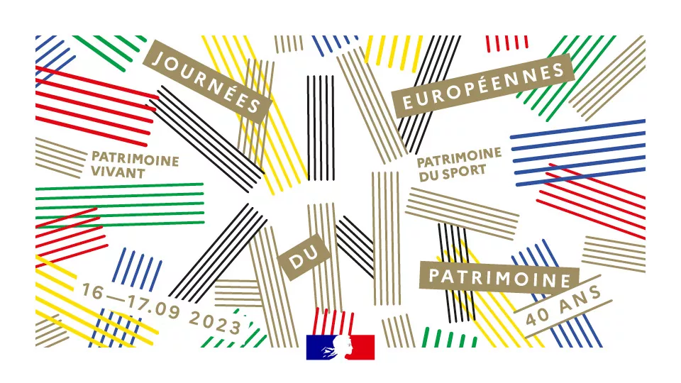 Graphisme avec l'inscription Journée européennes du patrimoine