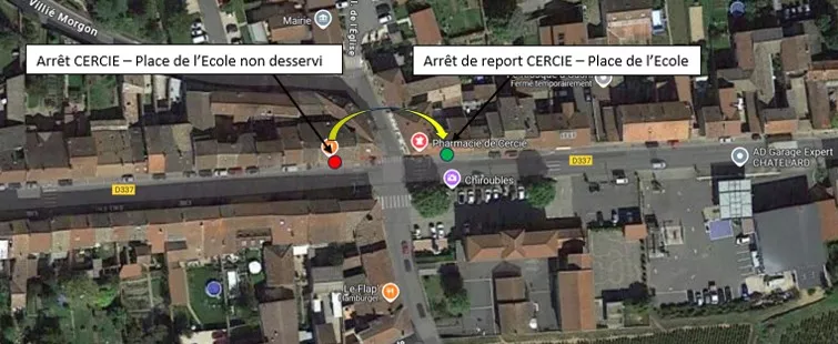 Arrêt de report Cercié