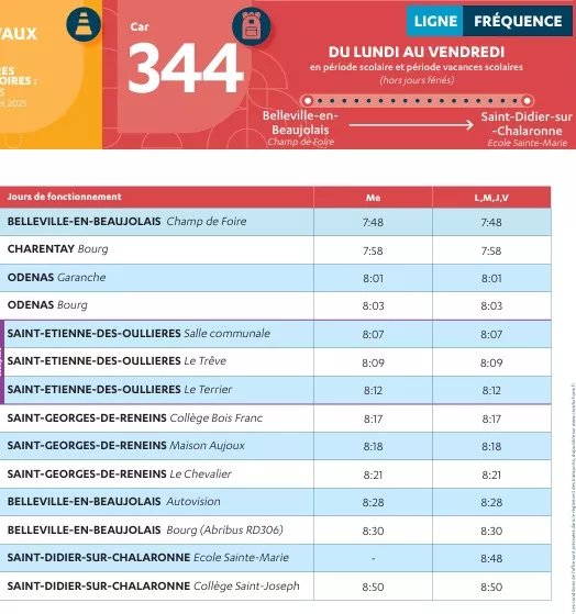 Horaire provisoire L344